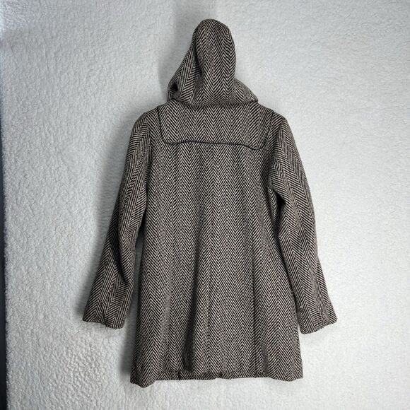 FOREVER 21 Brown Herringbone Toggle Hook & Loop Winter Coat Womens Size Small - Picture 5 of 8